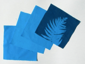 8" x 8" cyanotype cotton squares (turquoise)