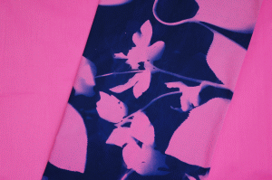 cyanotype cotton fabric "by the yard" (raspberry) - 45" wide