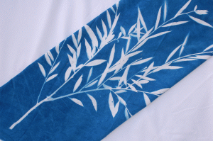 cyanotype cotton fabric "by the yard" (white) - 90" wide