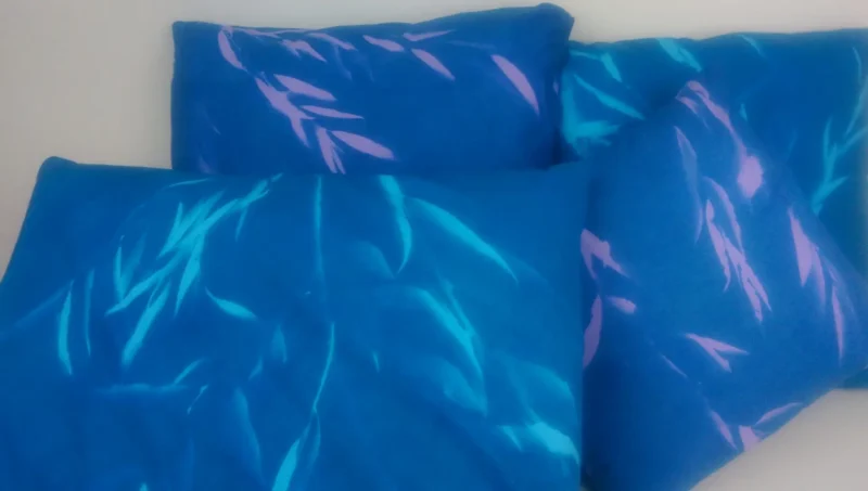 cyanotype cotton fabric "by the yard" (turquoise) - 45" wide - Image 2