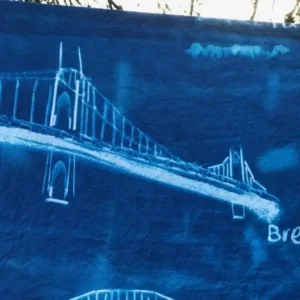 cyanotype cotton fabric "by the yard" (white) - 90" wide