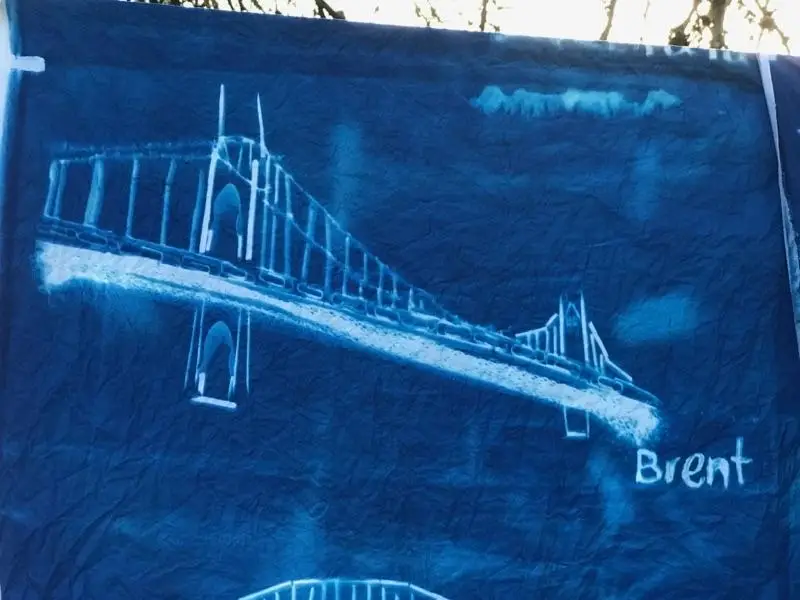 cyanotype cotton fabric "by the yard" (white) - 108" wide - Image 4