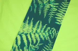cyanotype cotton fabric "by the yard" (lime) - 45" wide