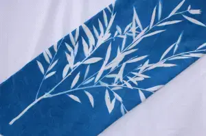 cyanotype cotton fabric "by the yard" (white) - 108" wide